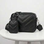 Valenium Cross Body Sling Bag with Pouch (Black)
