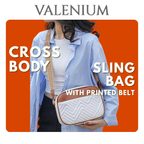 Valenium Cross Body Sling Bag (Brown & White)