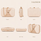 Valenium Bow Clutch Sling Bag (Golden)