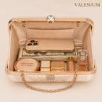 Valenium Bow Clutch Sling Bag (Golden)