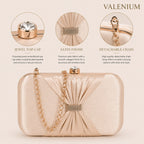 Valenium Bow Clutch Sling Bag (Golden)
