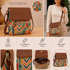 Valenium Patch Print Crossbody Sling Bag