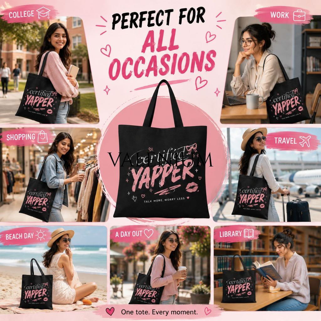Valenium Certified Yapper Canvas Tote Bag