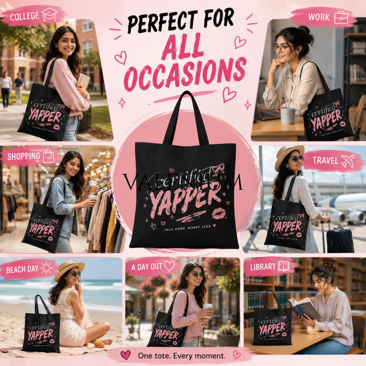 Valenium Certified Yapper Canvas Tote Bag