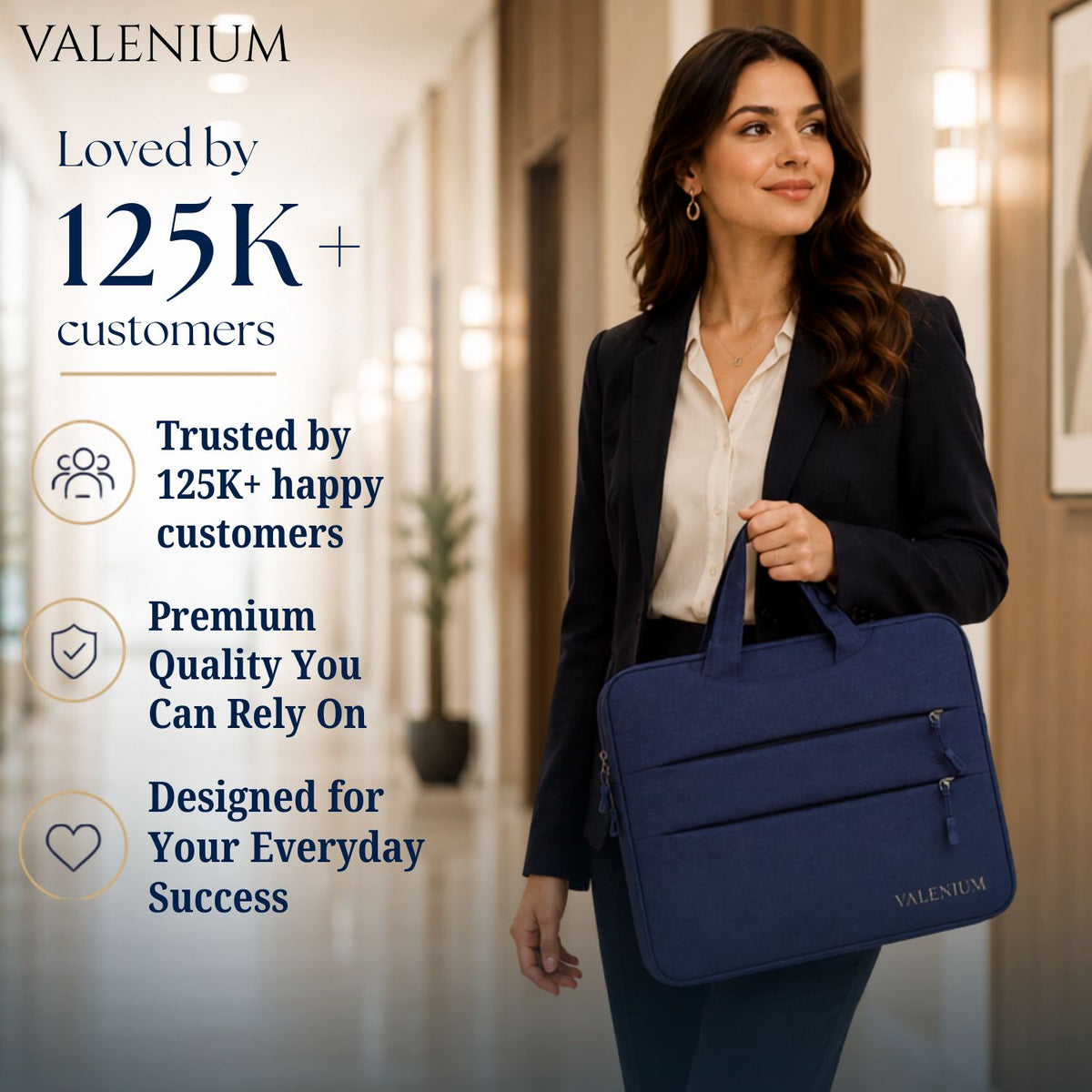 Valenium 15.6” Laptop Polyester Messenger Bag (Blue)