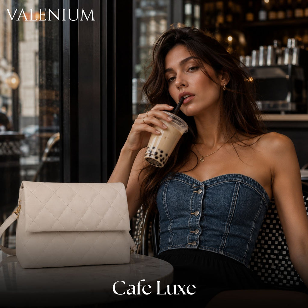 Valenium Nova Quilted Cross Body Sling Bag (Off White)