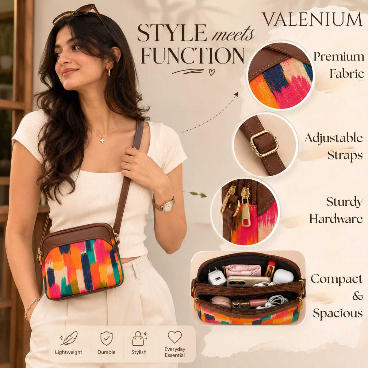 Valenium Abstract Splash Sling Bag