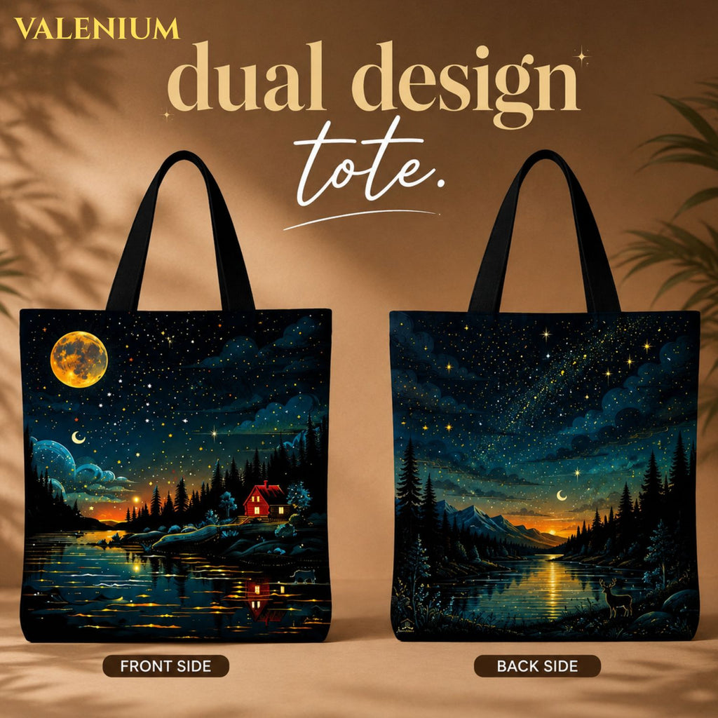 Valenium Celestial Serenity Canvas Tote Bag