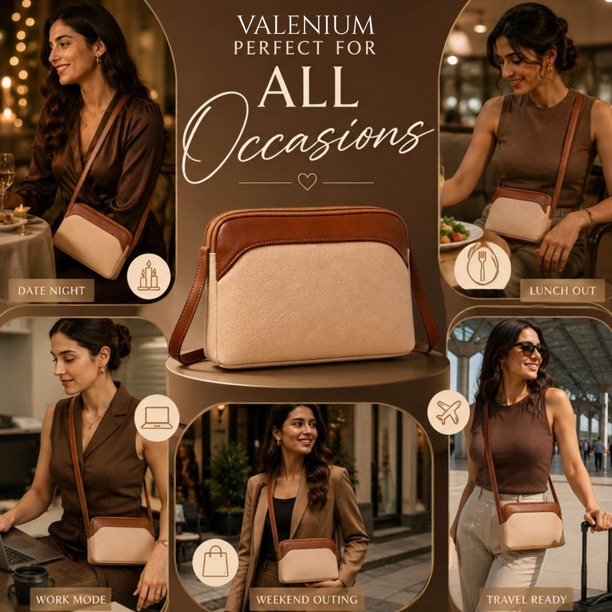 Valenium Dual-Tone Textured Sling Bag