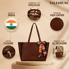 Valenium Coffee Brown Shoulder HandBag