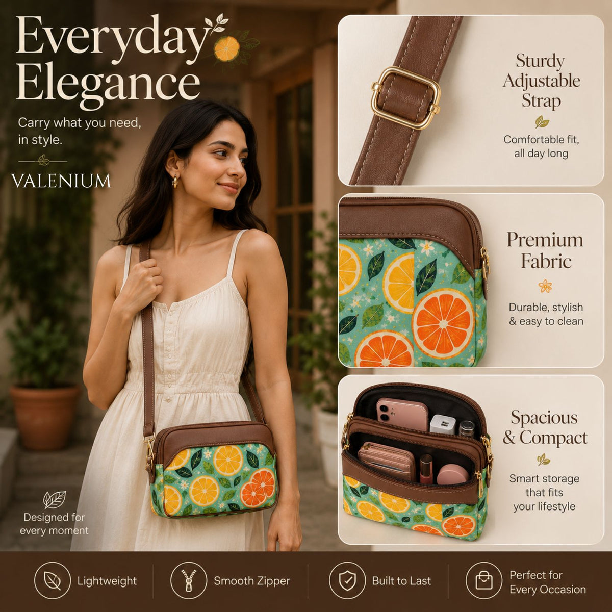 Valenium Crossbody Sling Bag