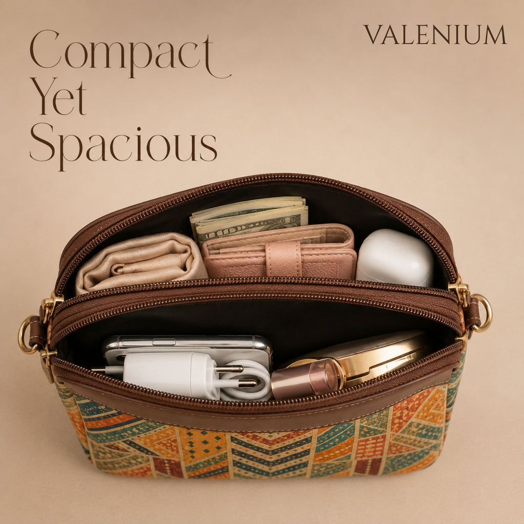 Valenium Women's Geometric Patch Sling Bag