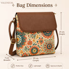 Valenium Boho Print Crossbody Sling Bag