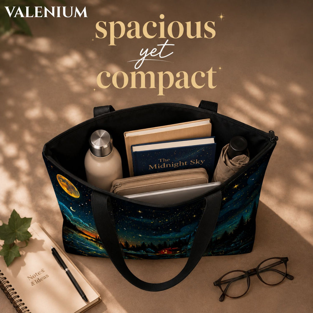 Valenium Celestial Serenity Canvas Tote Bag