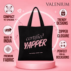 Valenium Certified Yapper Canvas Tote Bag