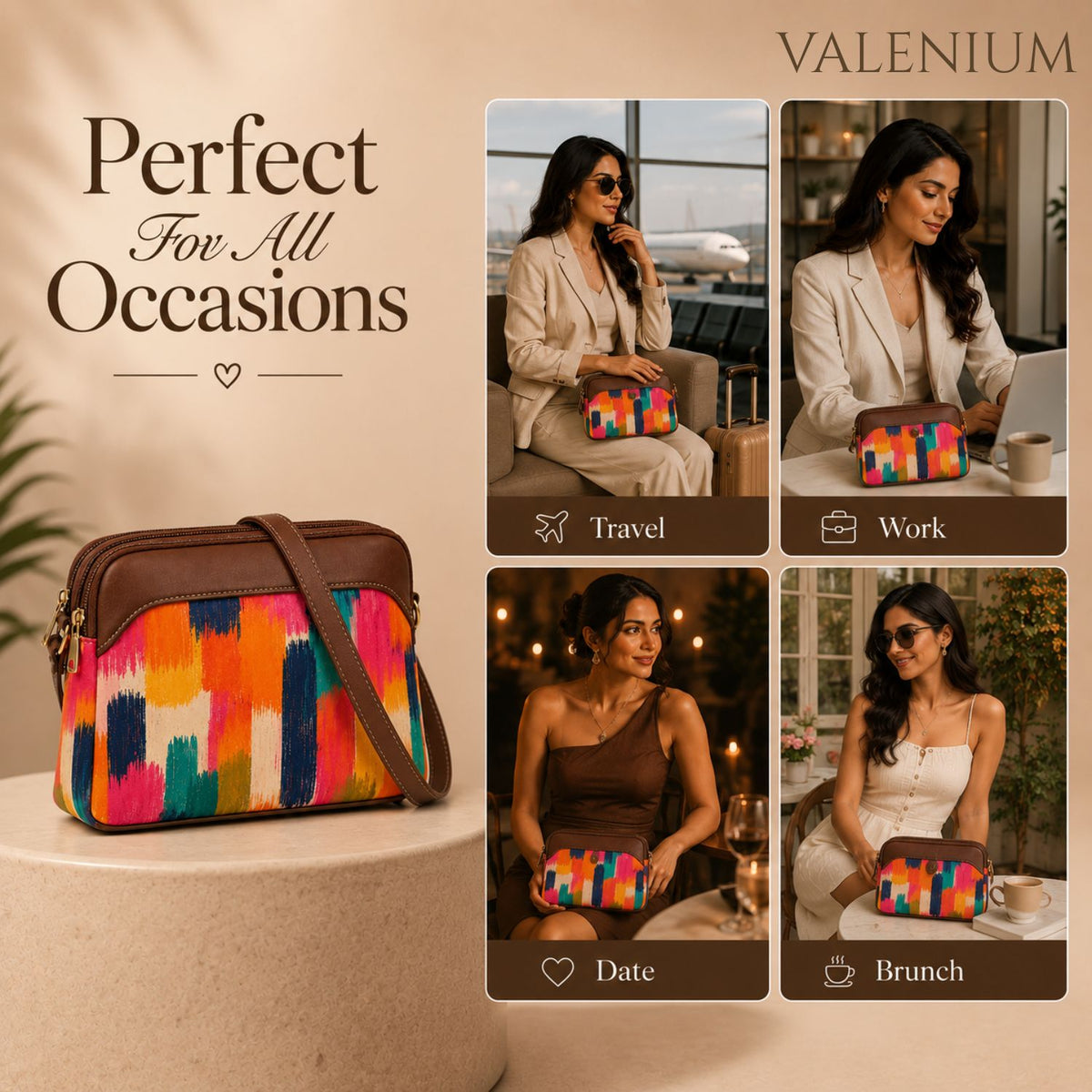 Valenium Abstract Splash Sling Bag