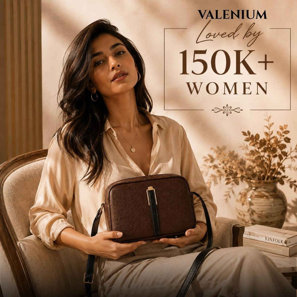 Valenium Quilted Cross Body Sling Bag ( Dark Brown )