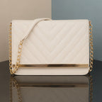 Valenium sling bag white gold chain