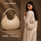 Valenium Half Moon Cream Sling Bag with Double Strap