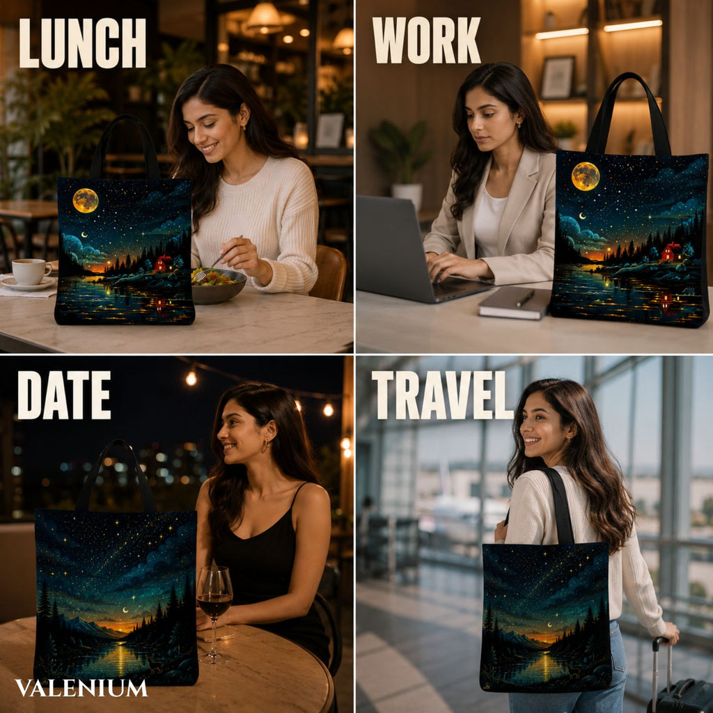 Valenium Celestial Serenity Canvas Tote Bag