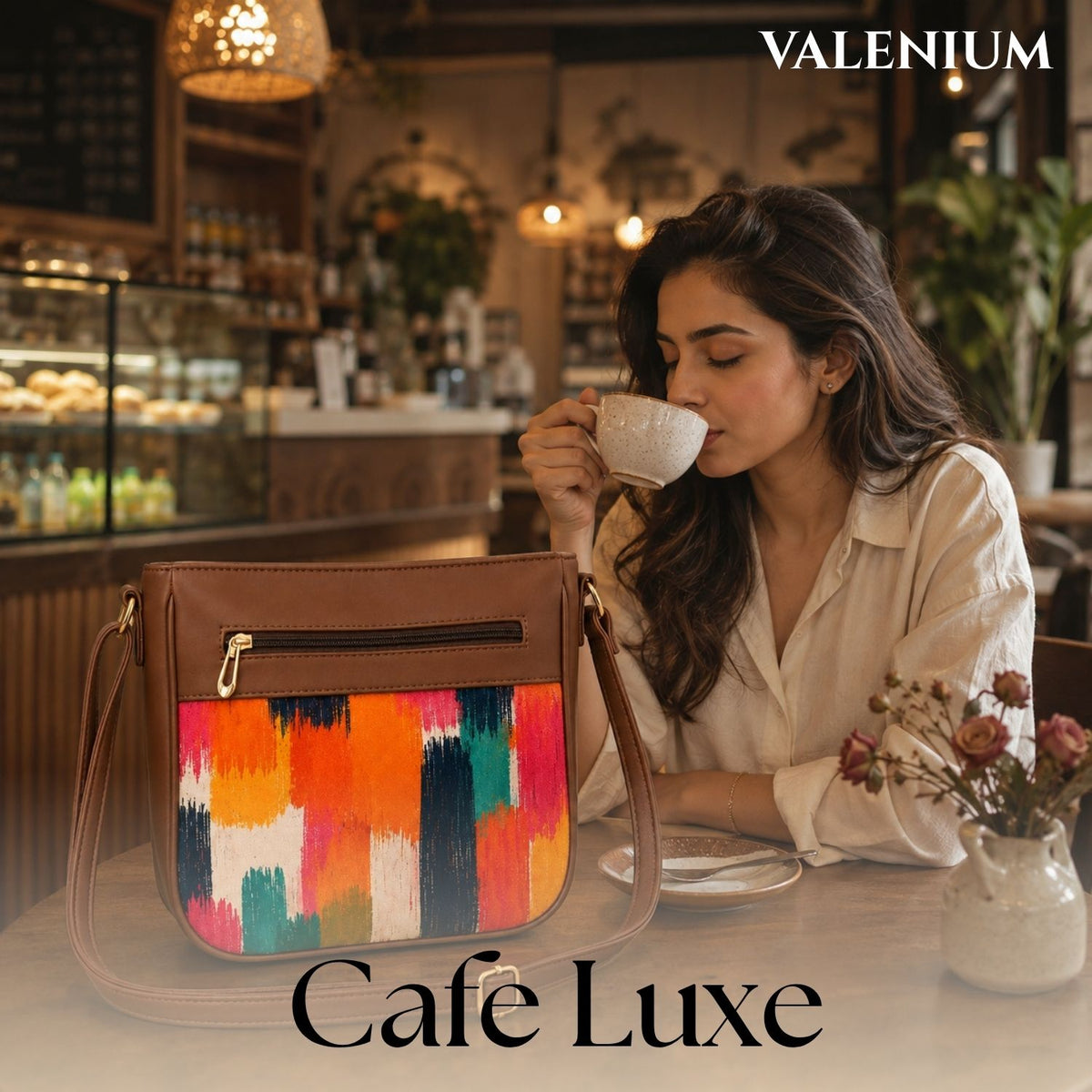 Valenium Ikat Strokes Sling Bag