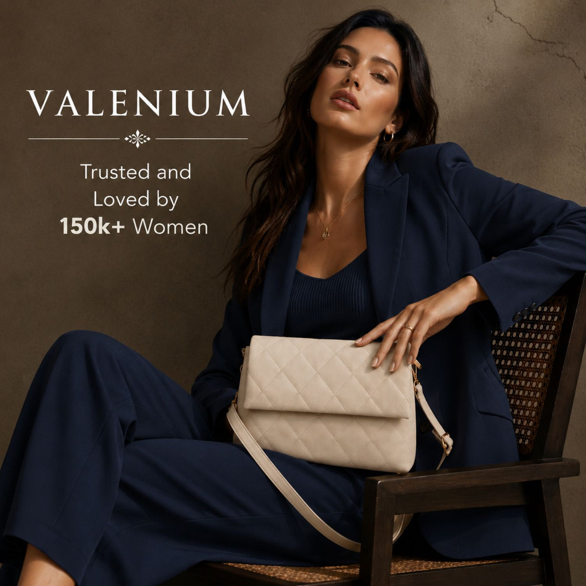 Valenium Nova Quilted Cross Body Sling Bag (Off White)