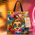 Valenium Pop Art Fusion Canvas Tote Bag