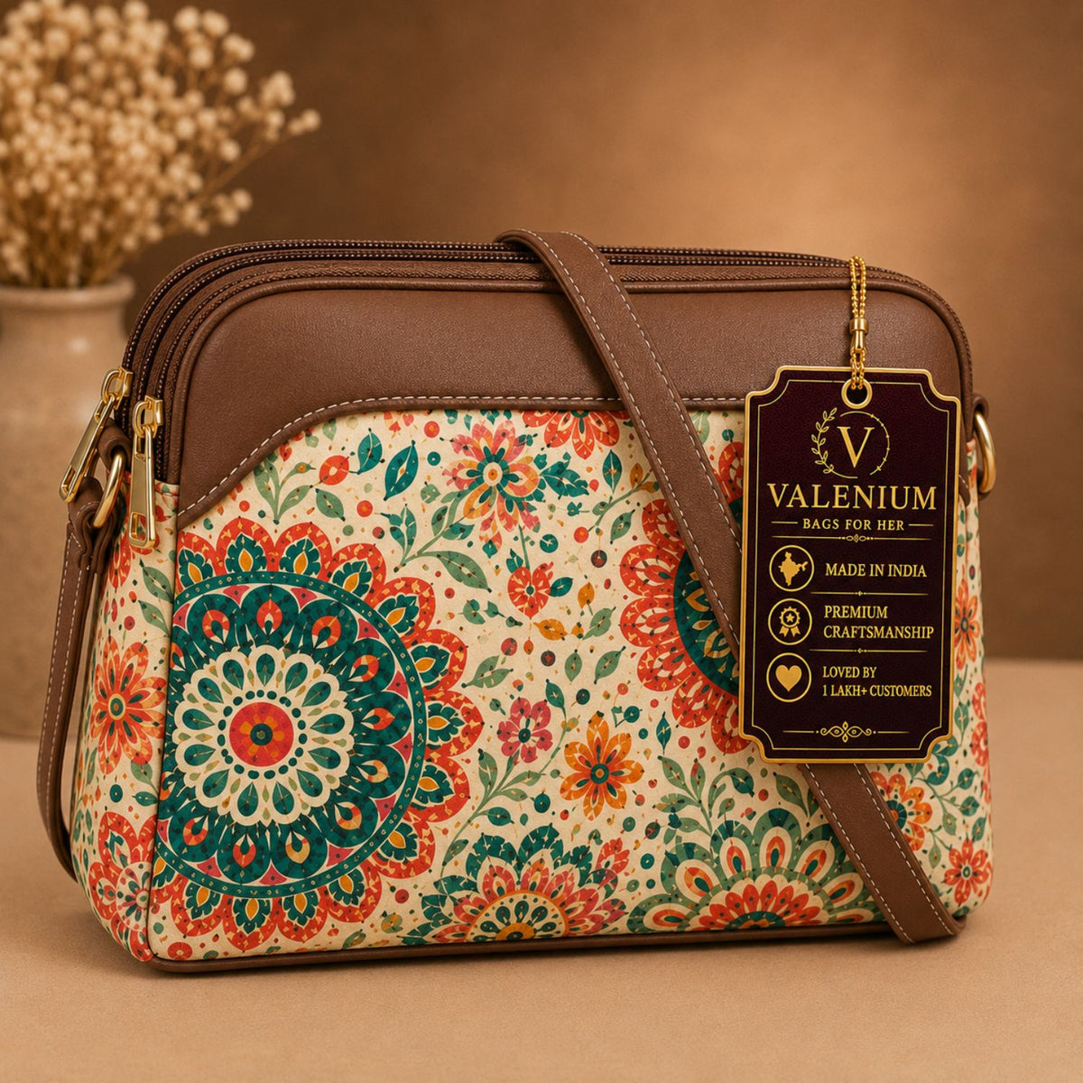 Valenium Mandala Bloom Sling Bag