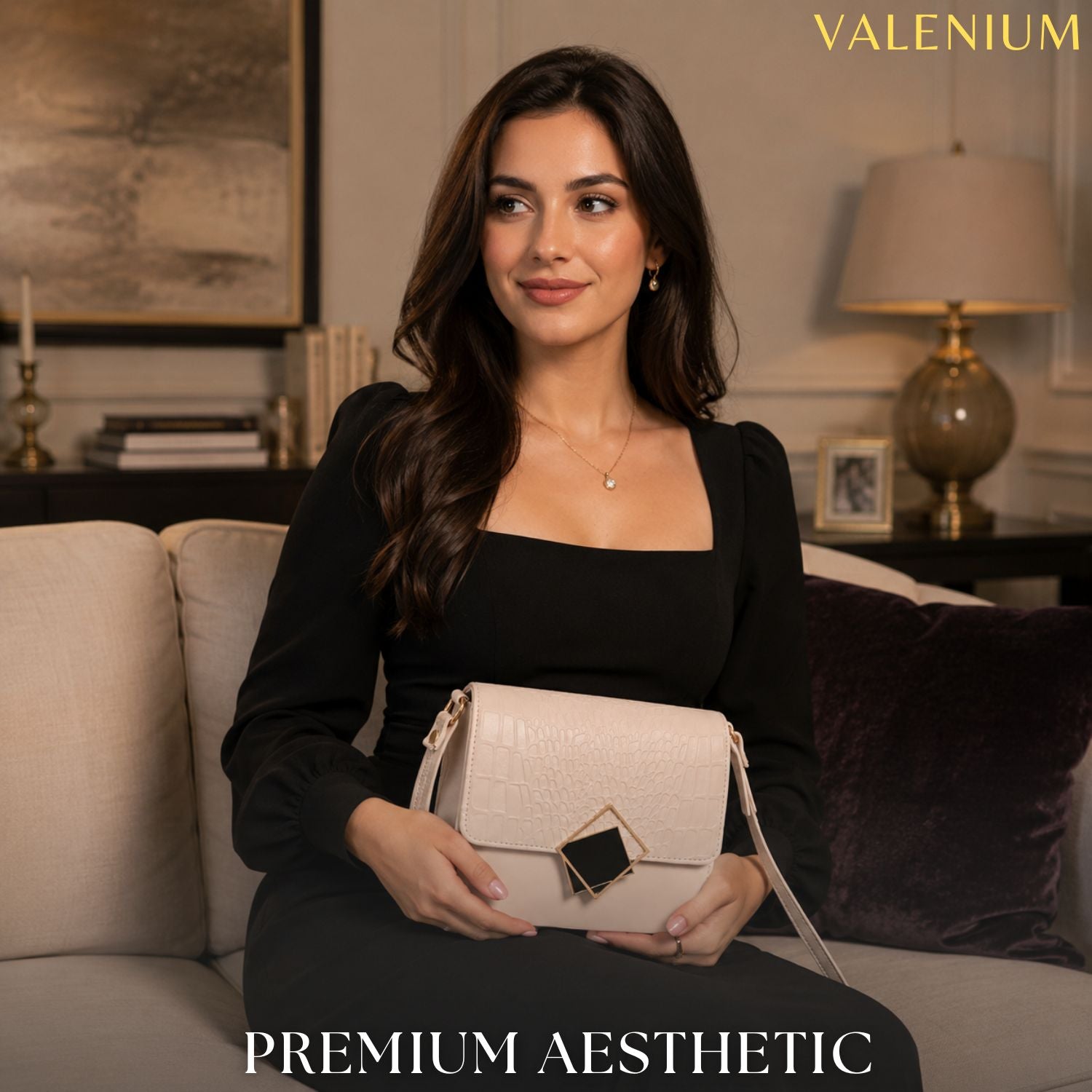Valenium Sling Bag (Cream)
