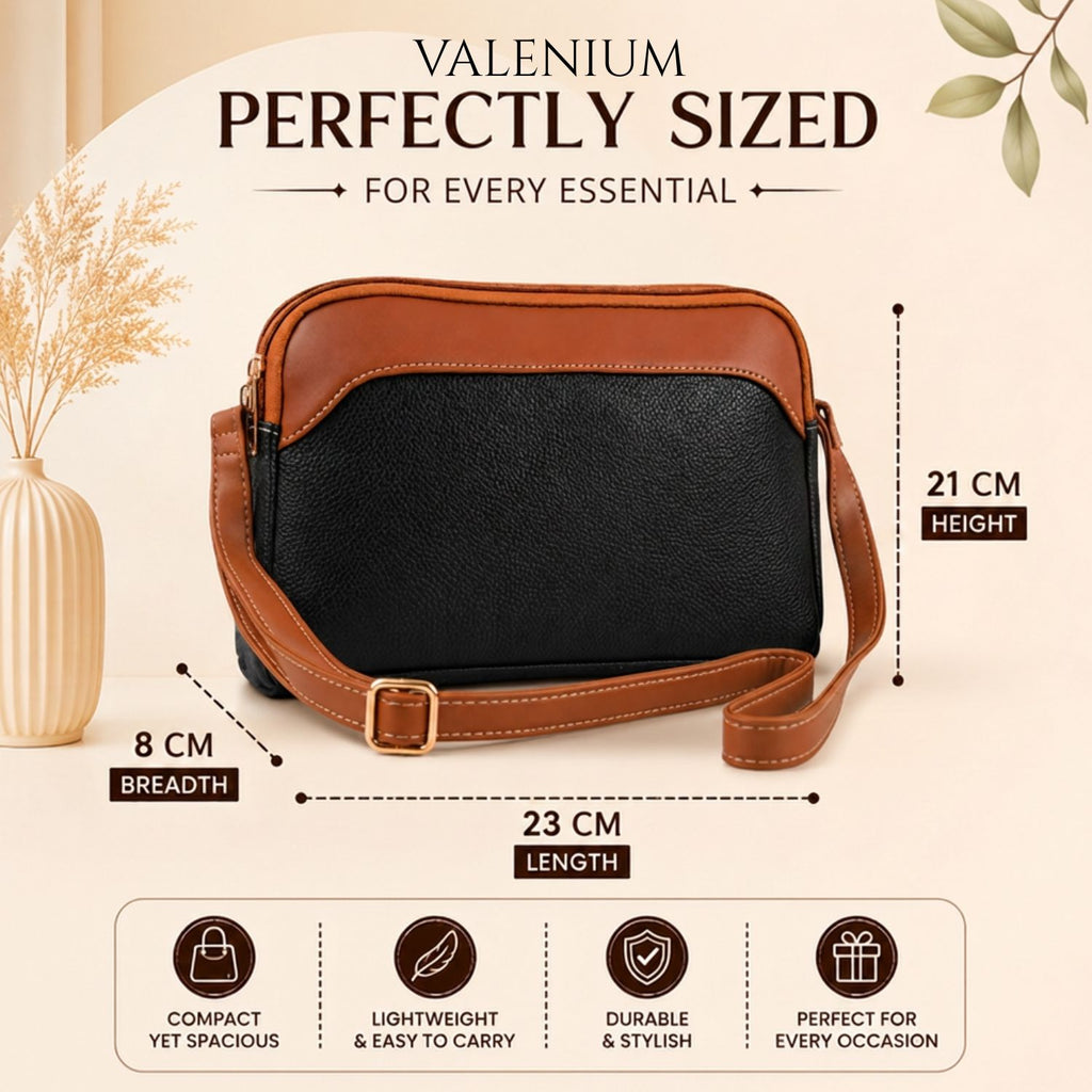 Valenium Luxe Dual-Tone Crossbody Sling Bag