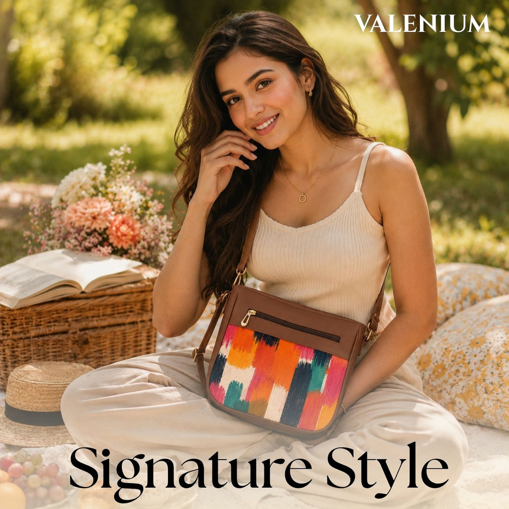Valenium Ikat Strokes Sling Bag