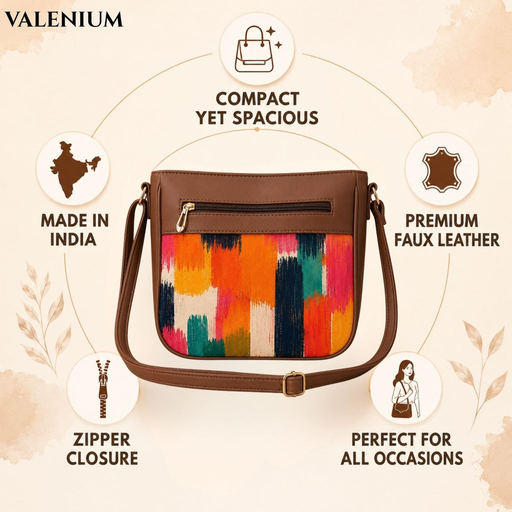 Valenium Ikat Strokes Sling Bag