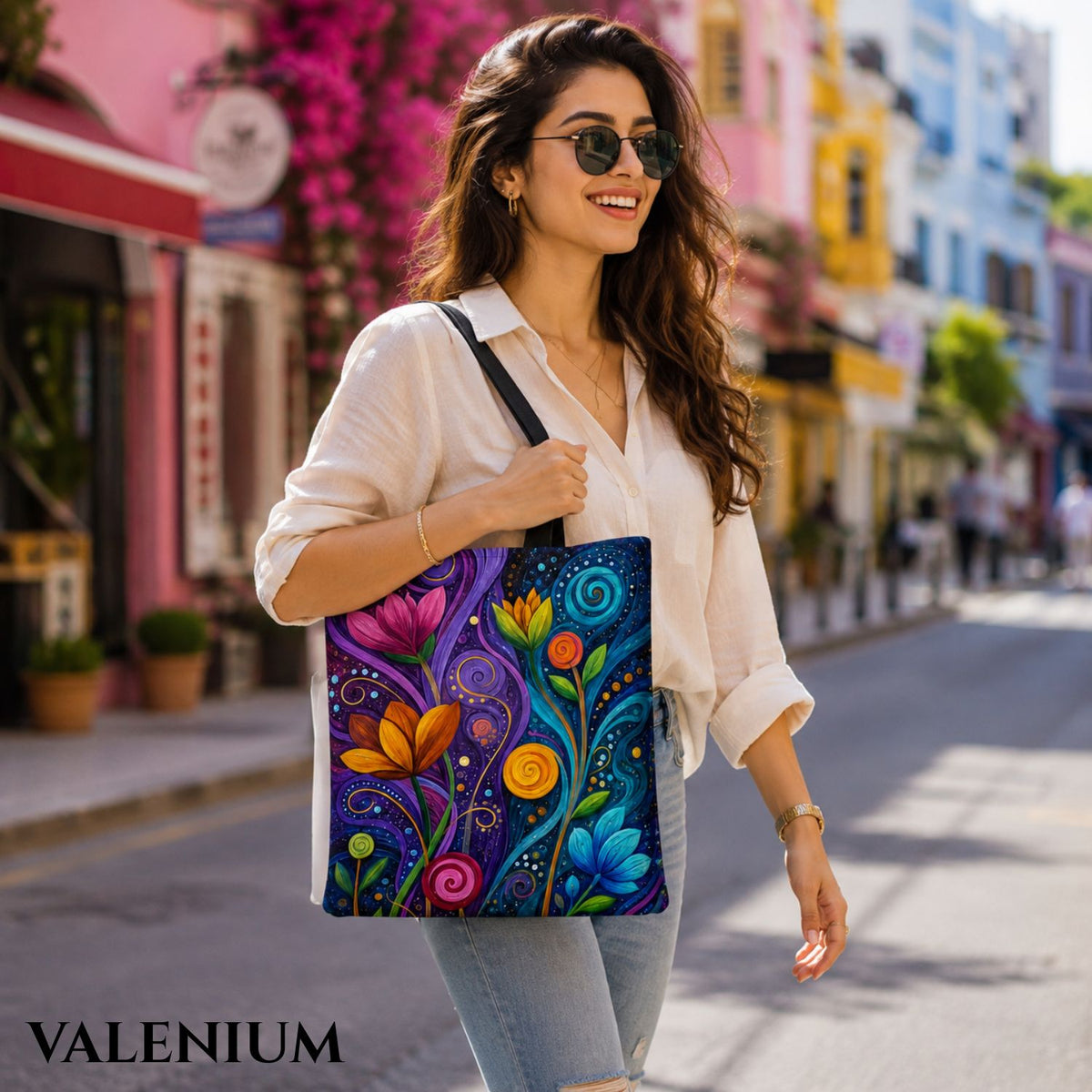 Valenium Mystic Blooms Canvas Tote Bag