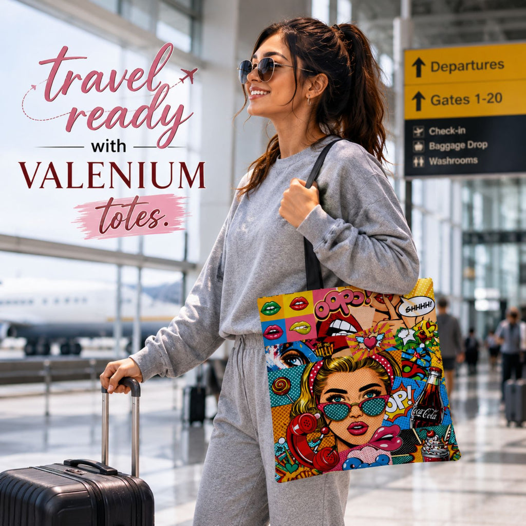 Valenium Pop Art Fusion Canvas Tote Bag