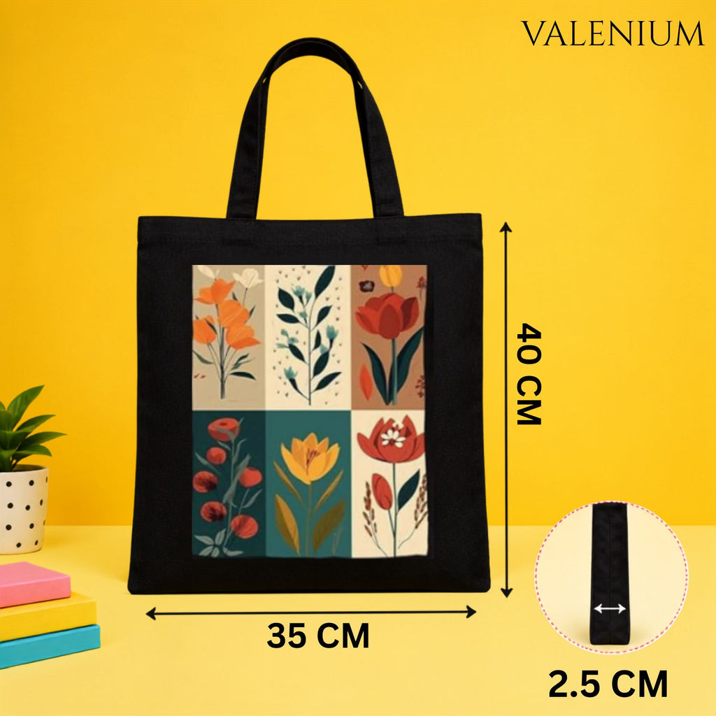 Valenium Poppy Printed Tote Bag
