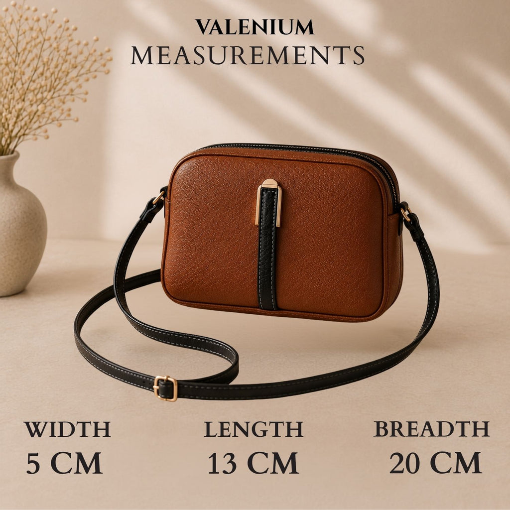 Valenium Quilted Cross Body Sling Bag ( Coffee Brown )