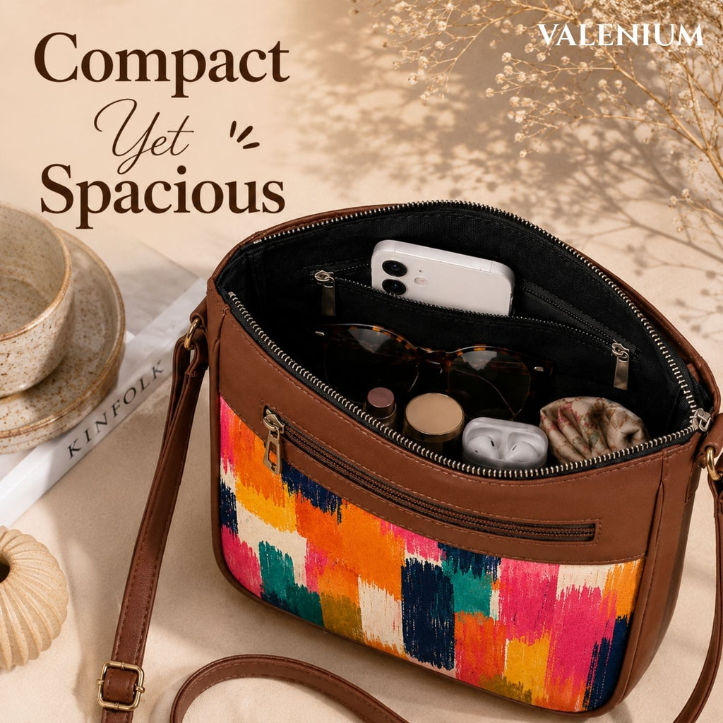 Valenium Ikat Strokes Sling Bag