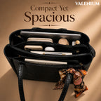 Valenium Croco Textured Shoulder HandBag (Jet Black)