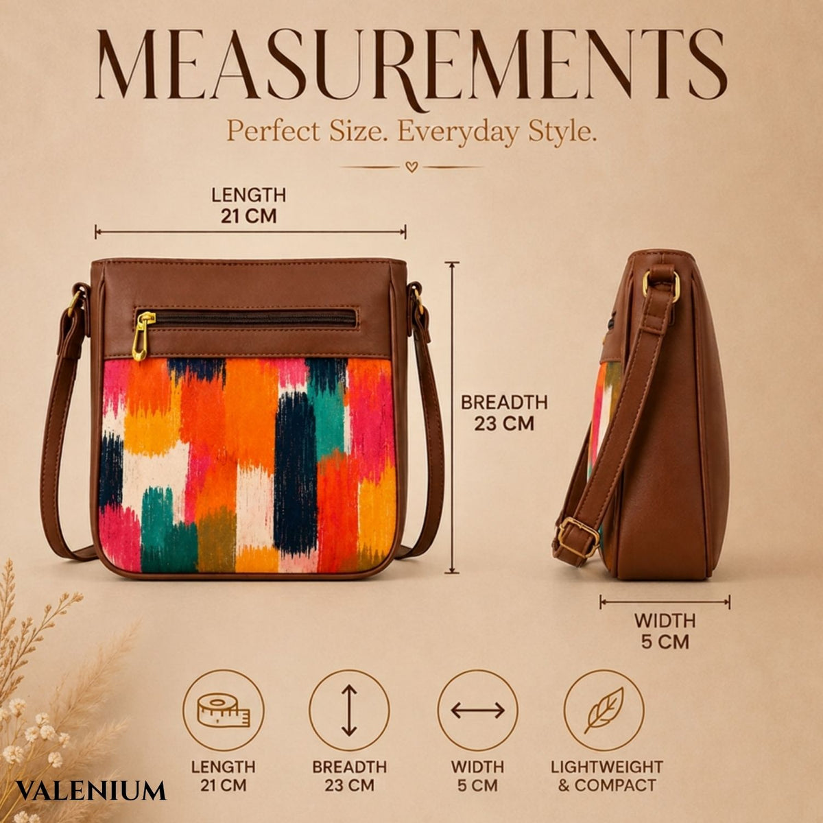 Valenium Ikat Strokes Sling Bag