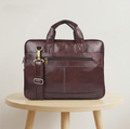 Valenium Men's Laptop PU Briefcase Bag (Brown)