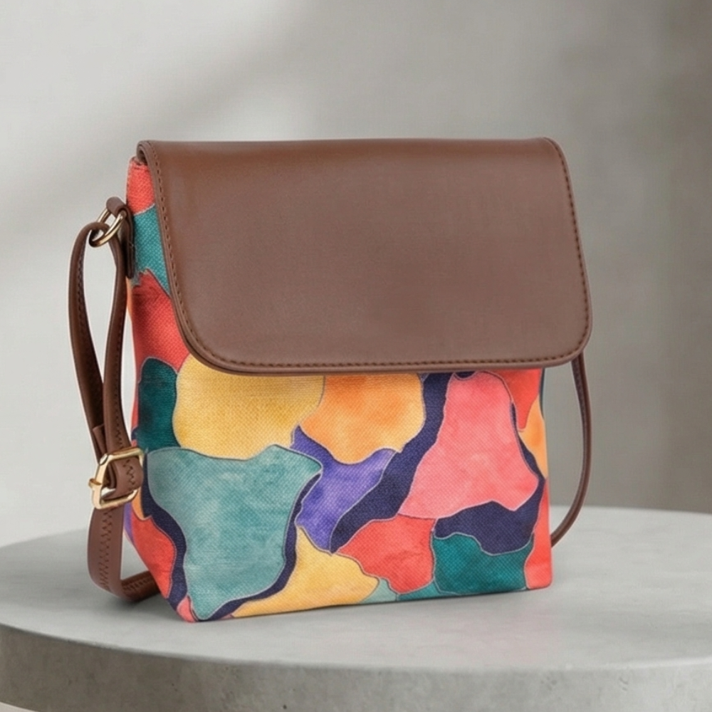 Valenium Printed Crossbody Sling Bag (Multicolour)