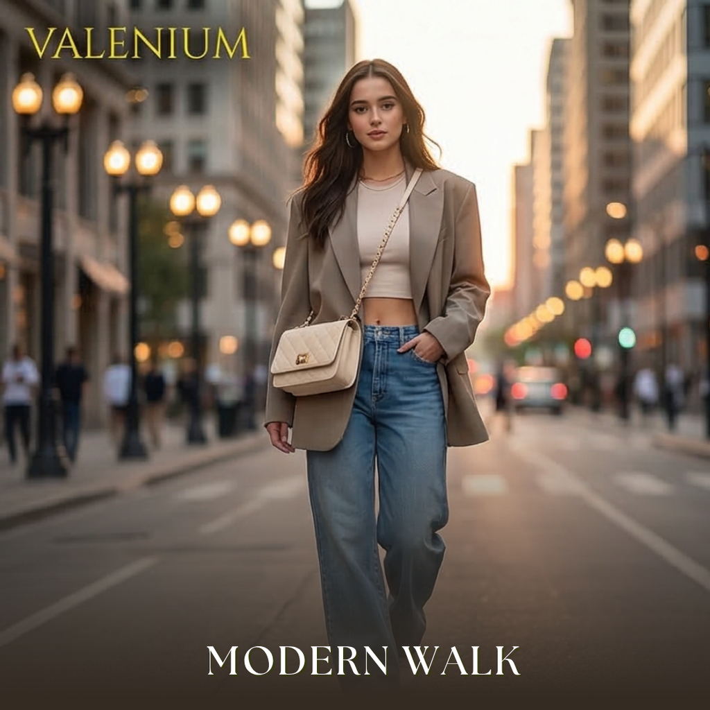 Valenium Women's Quilted Sling Bag (Off-White)
