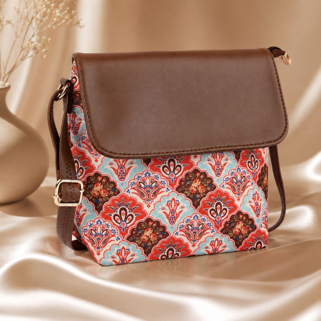 Valenium Floral Crossbody Sling Bag (Multicolor)