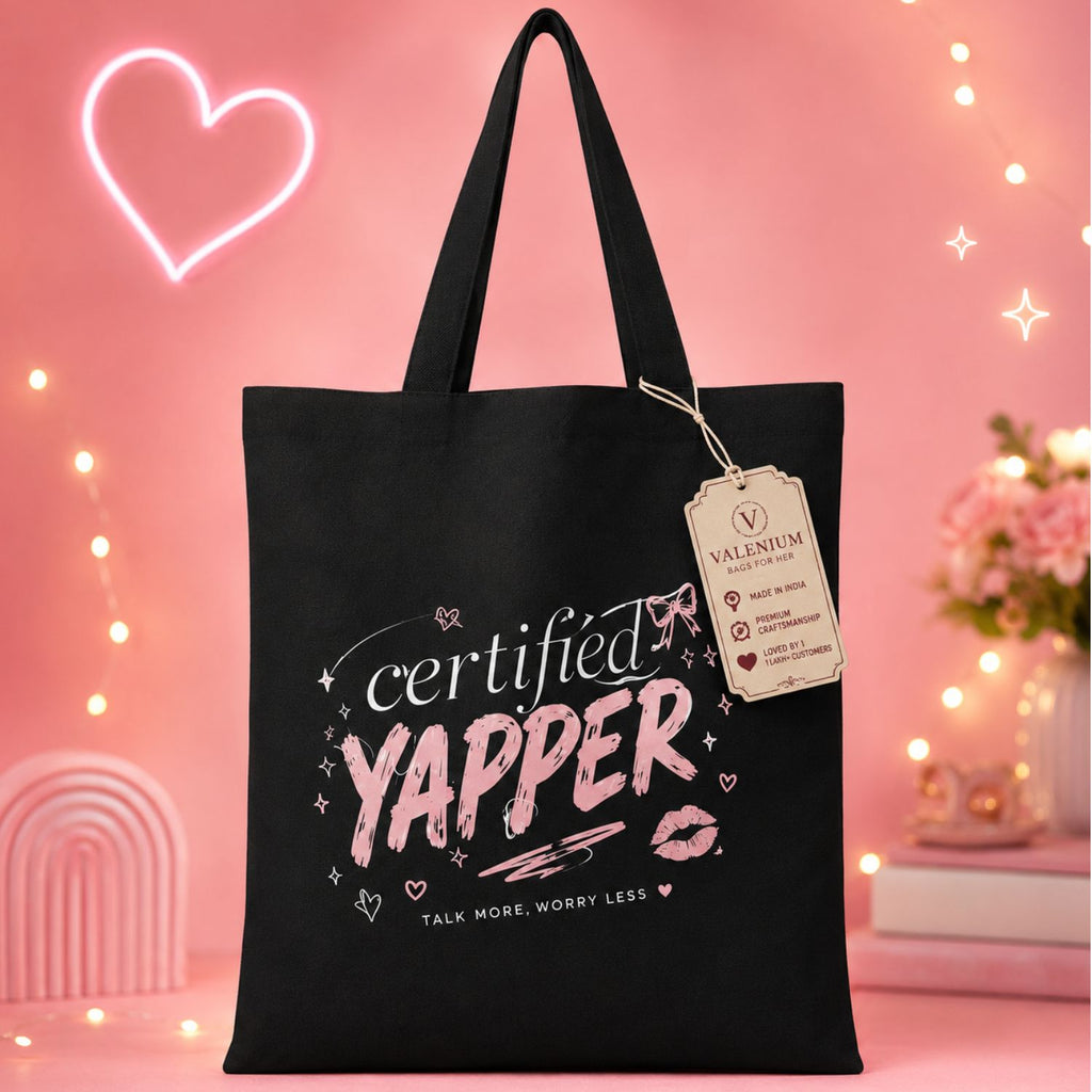 Valenium Certified Yapper Canvas Tote Bag