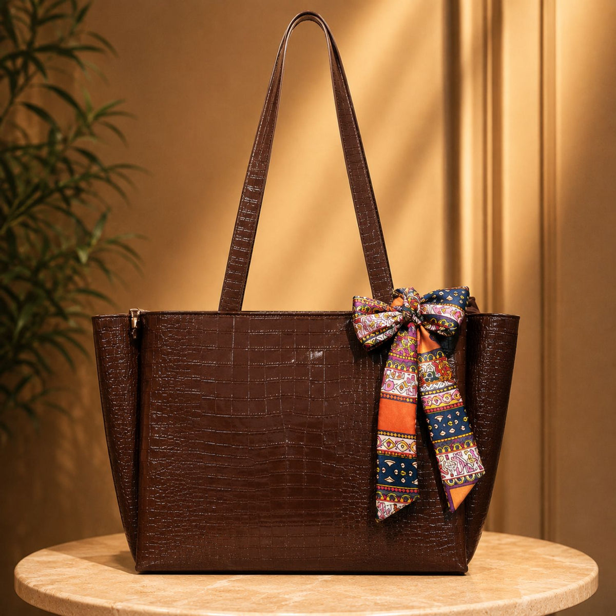 Valenium Coffee Brown Shoulder HandBag