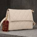 Valenium Nova Quilted Cross Body Sling Bag (Off White)