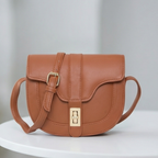 Valenium PU Faux Leather Crossbody Sling Bag (Brown)