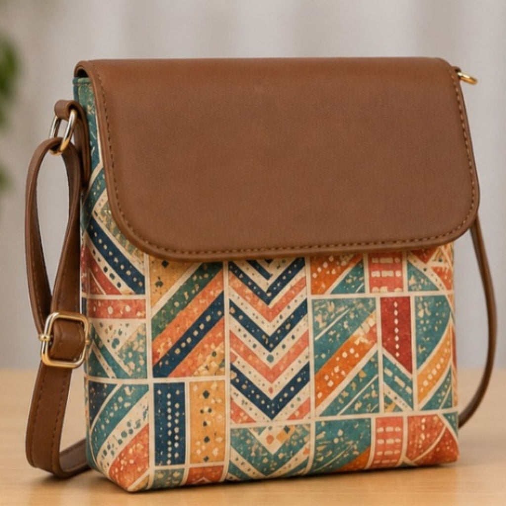 Valenium Patch Print Crossbody Sling Bag