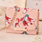 Valenium Women Girls Floral Print Sling Bag Crossbody (Pink)