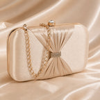 Valenium Bow Clutch Sling Bag (Golden)